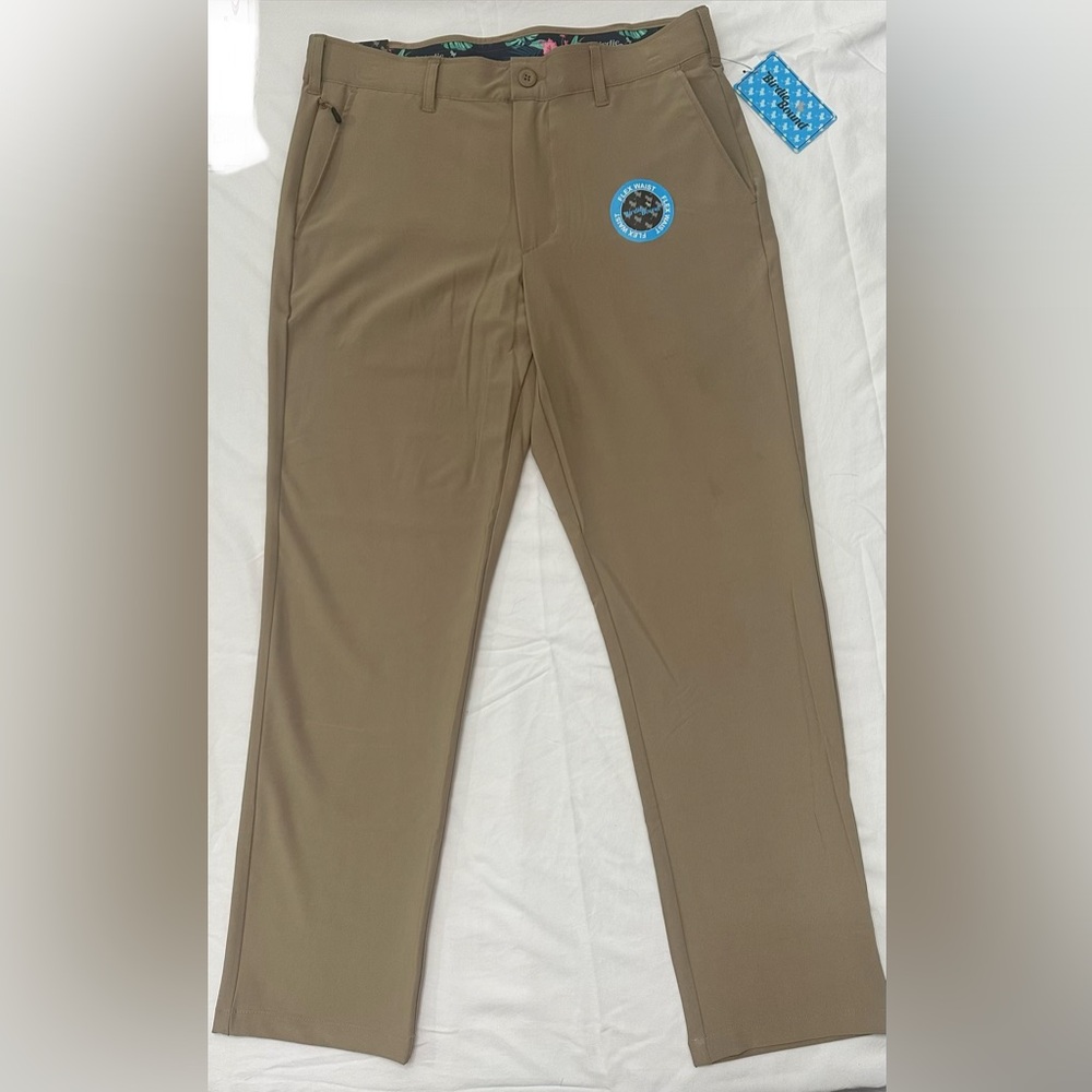 Birdie Bound Men's Regular Fit Light Khaki Golf Pants, Size 32x30 NWT